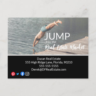 Sprung in die echte Anwesen-Marketing-Postkarte Postkarte