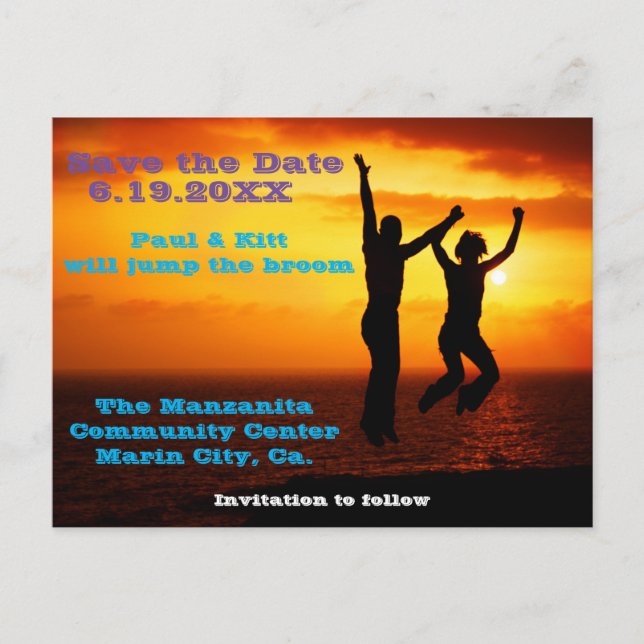 Sprung ins Zimmer Postkarte (Vorderseite)