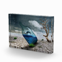 Sprung Killerwal in Flasche Fotoblock