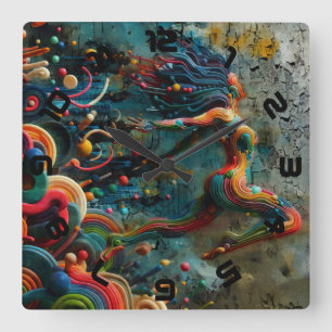 Sprung Quadratische Wanduhr