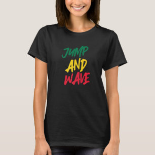 Sprung und Wave Dominica Flag Karibik West Indisch T-Shirt