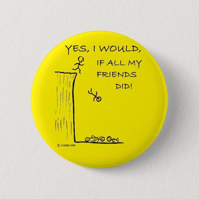 Sprung von einer Klippe Button (Vorderseite)
