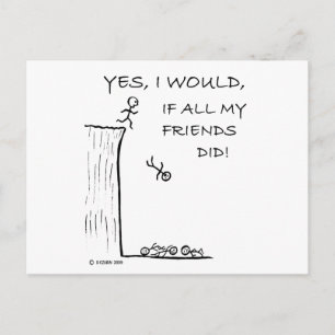 Sprung von einer Klippe Postkarte