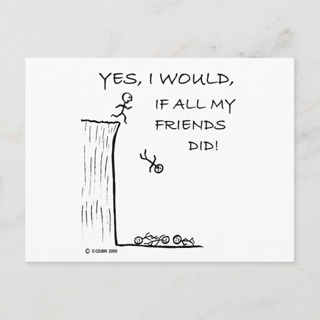 Sprung von einer Klippe Postkarte (Vorderseite)