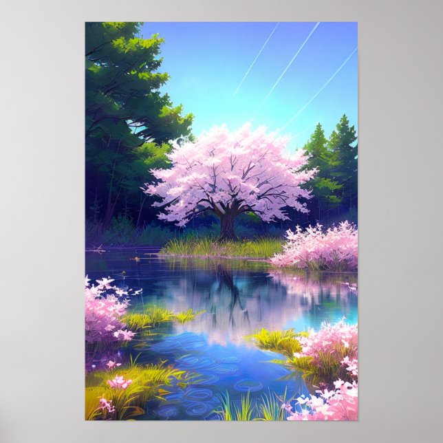 Sprünge des Frühlings, die den Sakura-Baum verkörp Poster (Vorne)