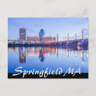 Sprungfeld Massachusetts Skyline Postkarte