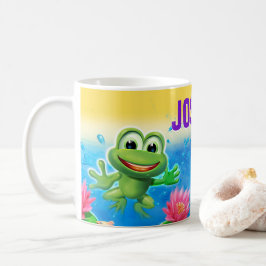 Sprungfrosch Party individuelle Name Keramik Tasse