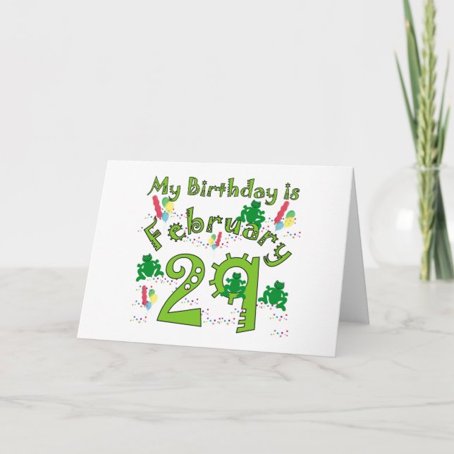 Sprungjahr Geburtstag Karte (Vorderseite)