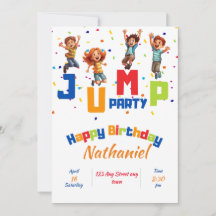 Sprungparty-Einladung, Trampolin-Party-Einladung