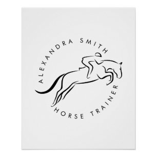 Sprungpferd Reiten Pferdetrainer Poster