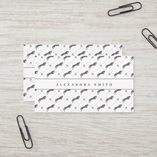 Sprungpferd | Scribble Horse | Gold Horse Visitenkarte (Vorderseite/Rückseite Beispiel)