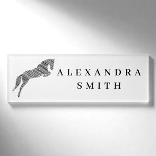 Sprungpferd Scribble Horse Pferdetrainer Namenschild
