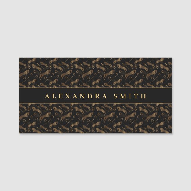 Sprungpferd | Scribble Horse | Pferdetrainer Namensschild (Vorderseite)