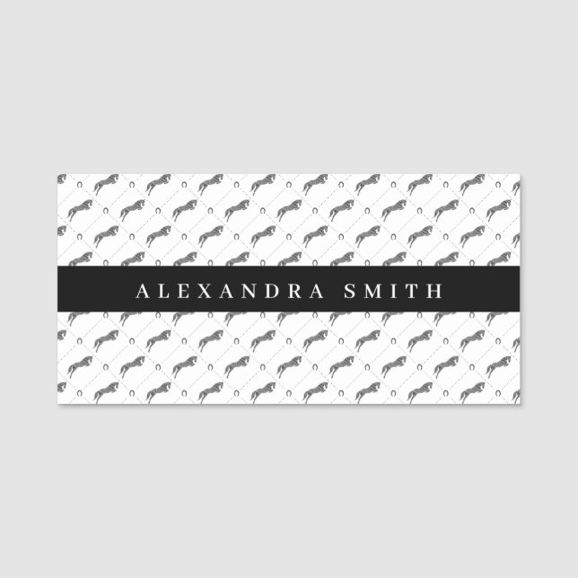 Sprungpferd | Scribble Horse | Pferdetrainer Namensschild (Vorderseite)