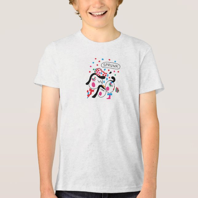 Sprunki Celebration - Kinderkunst von Yuho Tri-Blend Shirt (Vorderseite)