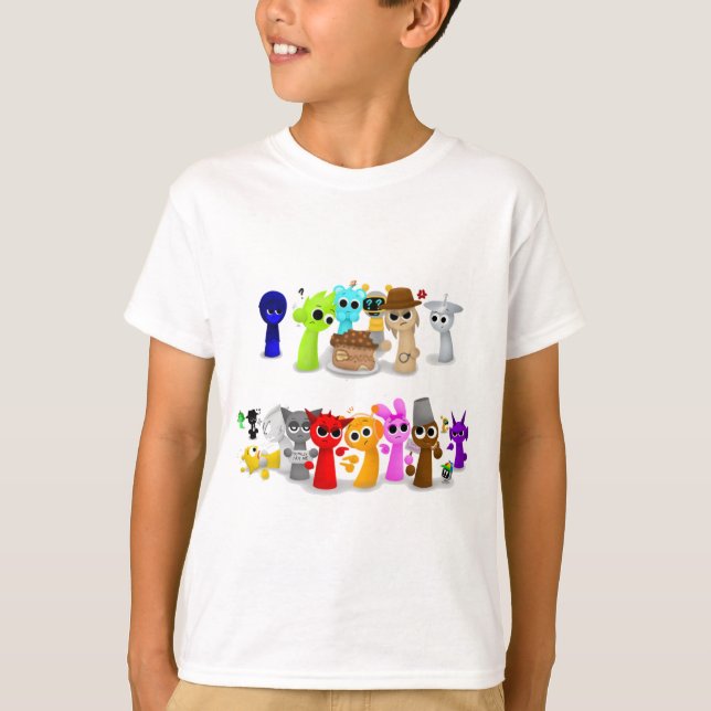 Sprunki Sprunky Simon Oren Funbot Pinki Wend in 3D T-Shirt (Vorderseite)
