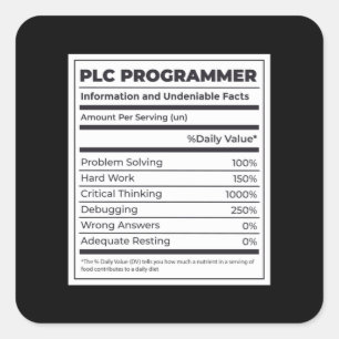SPS-Programmierer Funny Programming Fakten Quadratischer Aufkleber