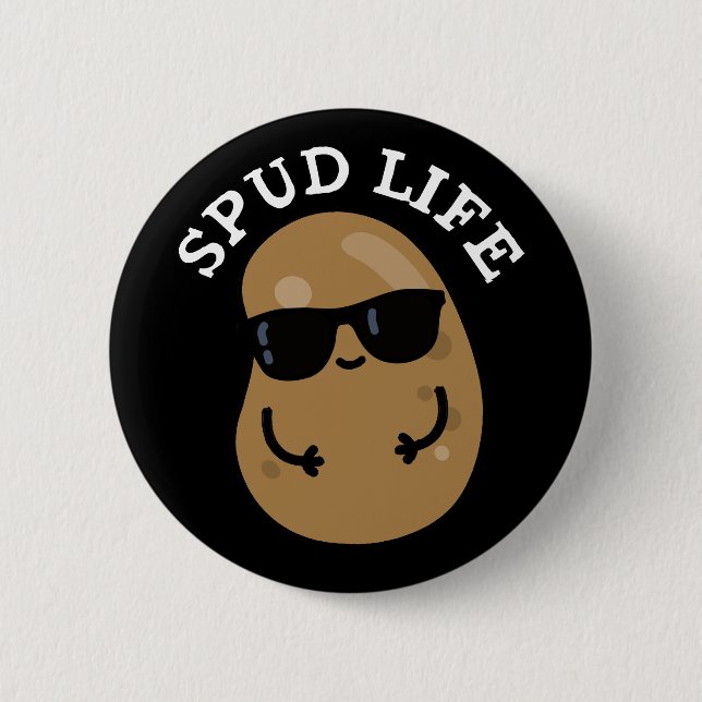 Spud Life Funny Potato Puppe Dark BG Button (Vorderseite)