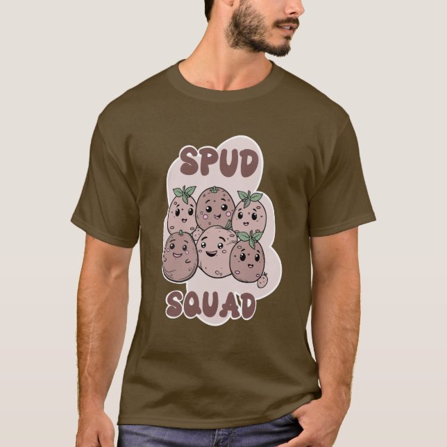 Spud Squad lustige Gruppe Kartoffel T-Shirt (Vorderseite)