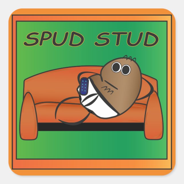 Spud-Sticker Quadratischer Aufkleber (Vorderseite)