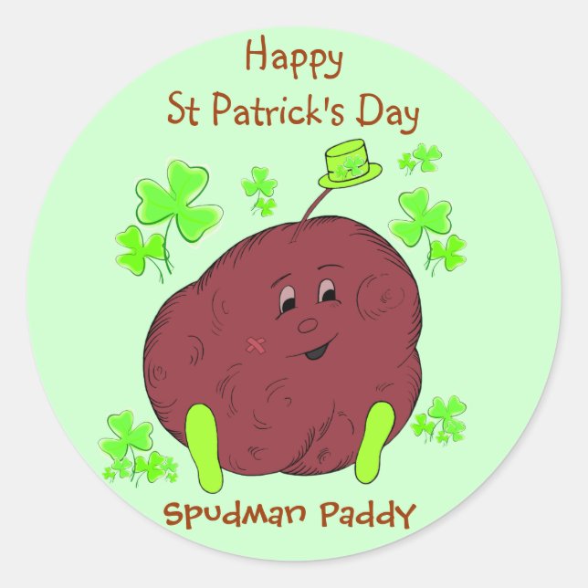 Spudman Paddy St Patrick's Day Aufkleber (Vorderseite)