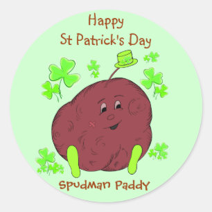 Spudman Paddy St Patrick's Day Aufkleber