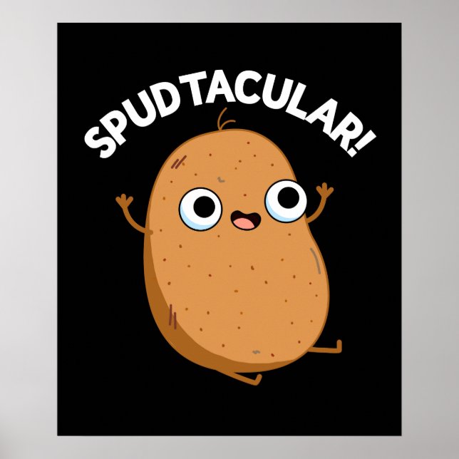Spudtacular Funny Potato Pub Dark BG Poster (Vorne)