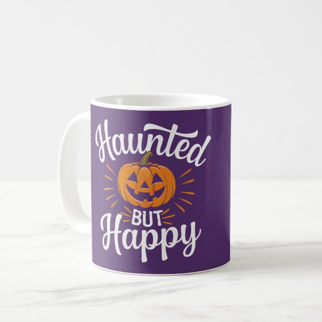 Spuk aber glücklich Personalisiert Kaffeetasse (Vorderseite Links)