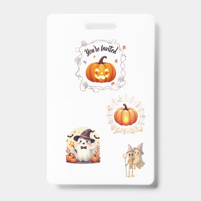 Spuk Abzeichen Halloween Einladung Ausweis (Vorderseite)