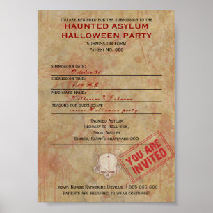 Spuk Asyl-Halloween-Party Poster