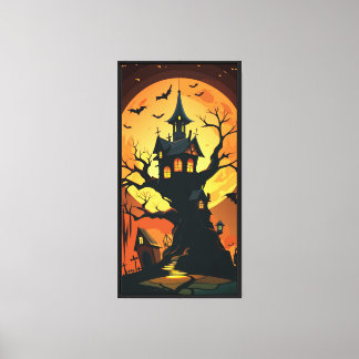 Spuk Baumhaus unter Vollmond Leinwanddruck