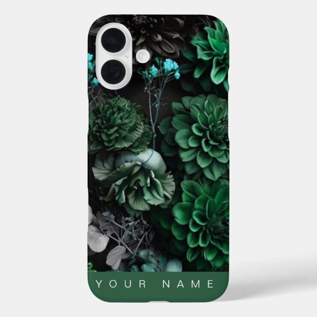 Spuk Blooms Dunkelgrün Case-Mate iPhone Hülle (Rückseite)