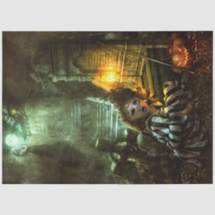 Spuk Burg und Grave Headstone Dekoupage Seidenpapier