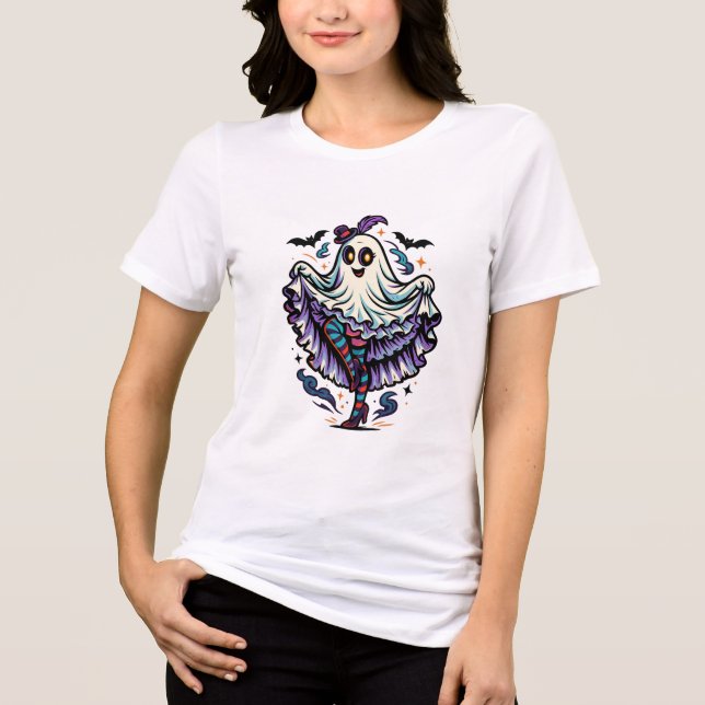 Spuk Button-Up-Ghost - Moulin Rouge Tri-Blend Shirt (Vorderseite)