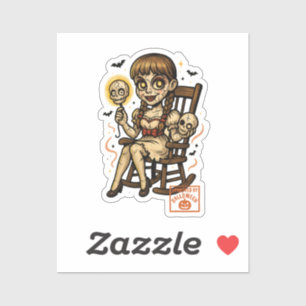 Spuk Button-Up-Puppe - Niedliches, gruseliges Hall Aufkleber