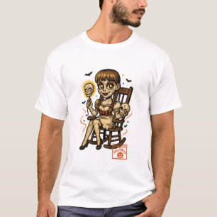 Spuk Button-Up-Puppe - Niedliches, gruseliges Hall T-Shirt