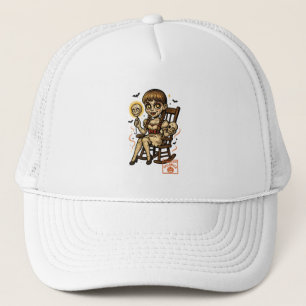 Spuk Button-Up-Puppe - Niedliches, gruseliges Hall Truckerkappe