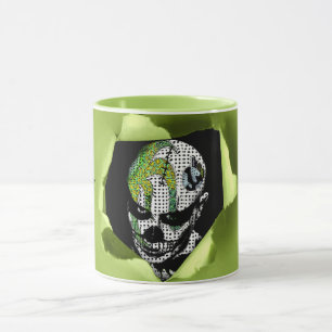 Spuk Clown durch geklatschtes Loch gezeigt Tasse