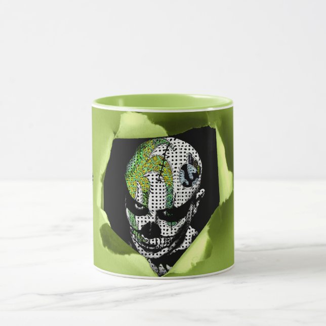 Spuk Clown durch geklatschtes Loch gezeigt Tasse (Zentrum)