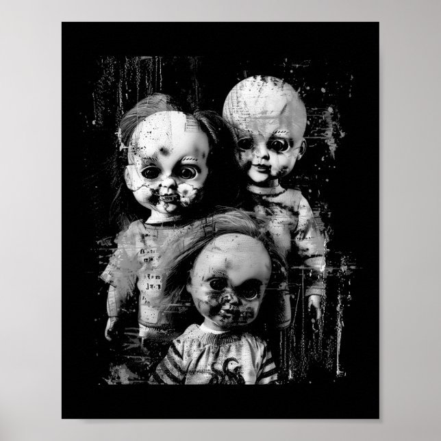 Spuk Creepy Doll Horror Tower Halloween Goth Alt Poster (Vorne)