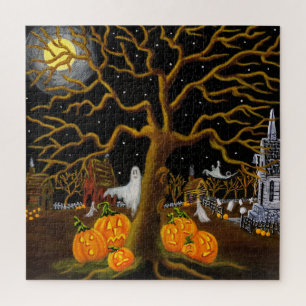 Spuk Dorf Halloweens Puzzle
