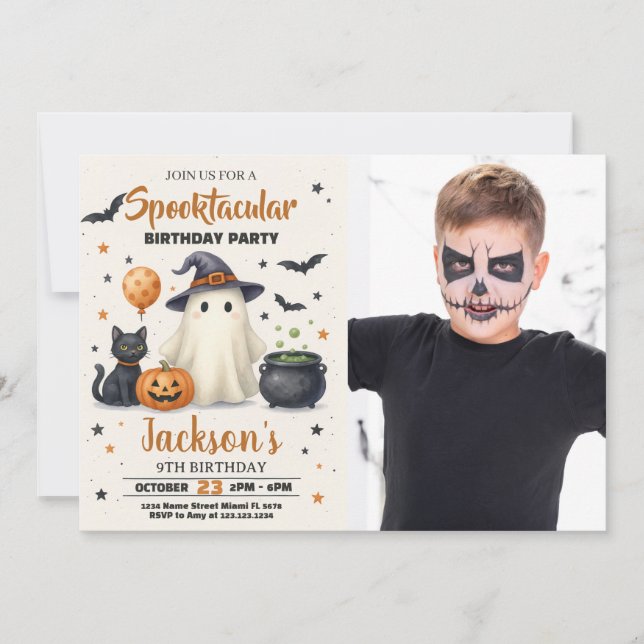 Spuk Einladung zu Halloween (Vorderseite)