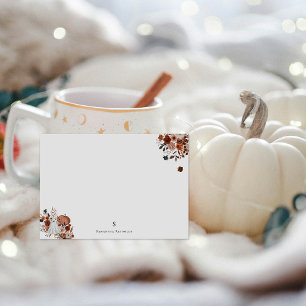 Spuk Ernte Floral & Ghost Personalisiert Mitteilungskarte