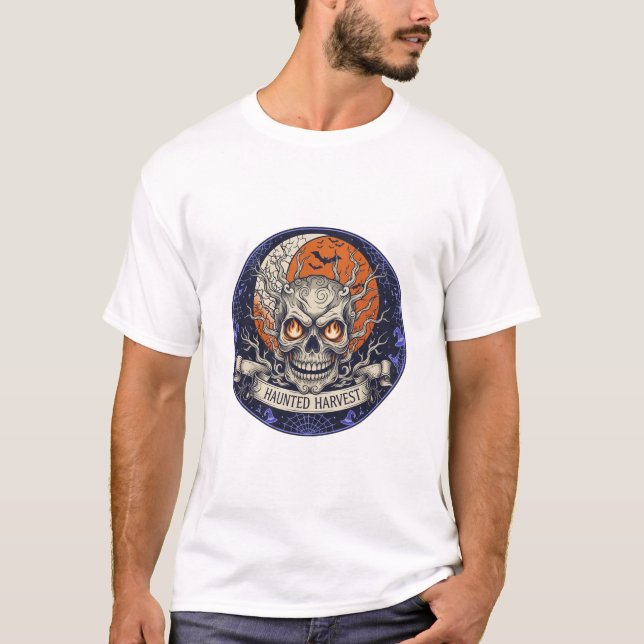 Spuk Ernteentwurf Halloween T-Shirt (Vorderseite)