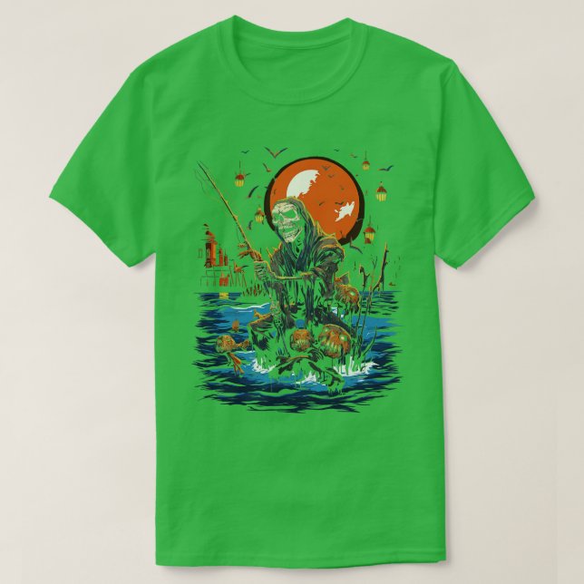 Spuk Fangreise heißer Halloween Angler 2 T-Shirt (Design vorne)