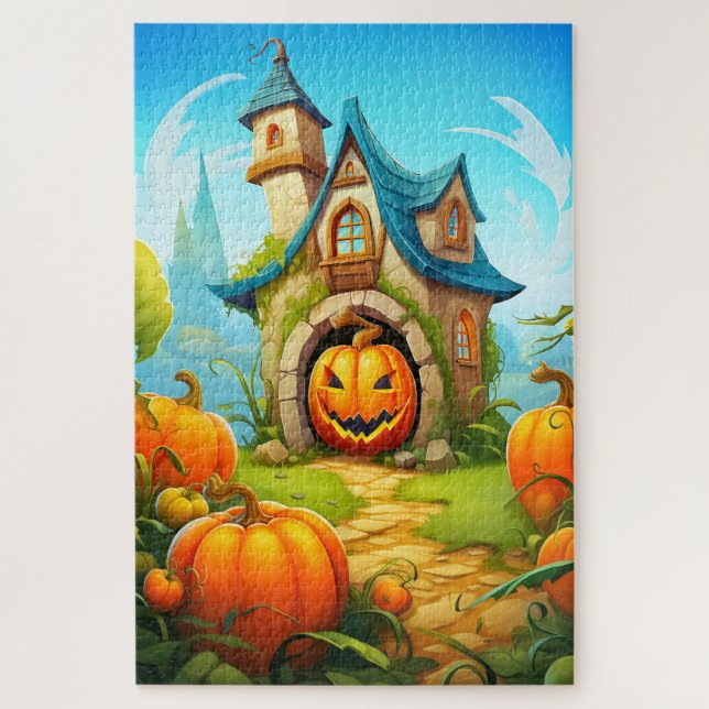 Spuk Festhaus | Frohe Halloween Puzzle (Vertikal)