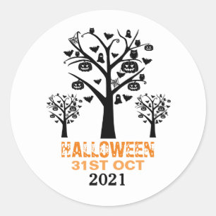 Spuk Forest Halloween Runder Aufkleber