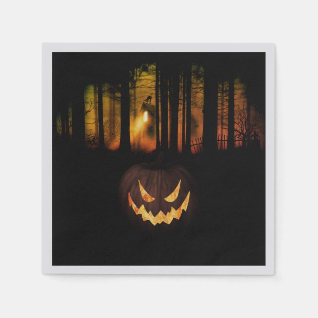 Spuk Forest Halloween Serviette (Vorderseite)