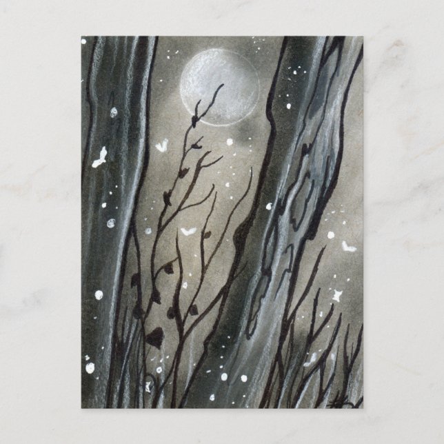 Spuk Forest Moon Halloween Postkarte (Vorderseite)