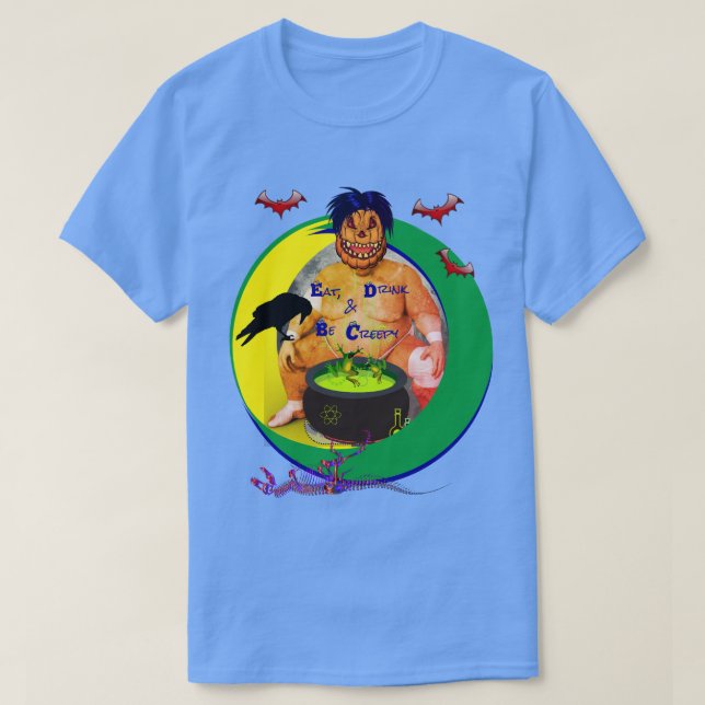 Spuk Forever Halloween Blue Uni Sex T-Shirt (Design vorne)